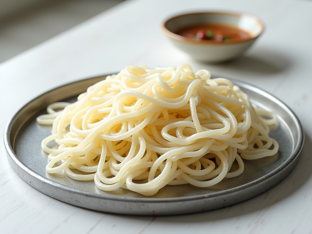 Fresh shirataki noodles in clear packaging